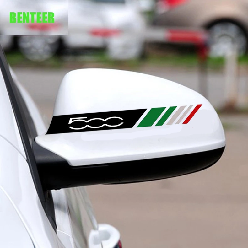 

2pcs Car Rearview Mirror Sticker For Fiat 500