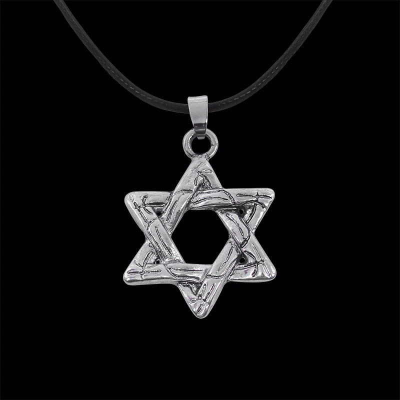

Israeli Star Of David Necklace For Men Women Religious Vintage Hollow Hexagon Star Metal Pendant Necklaces Retro Jewelry Gifts