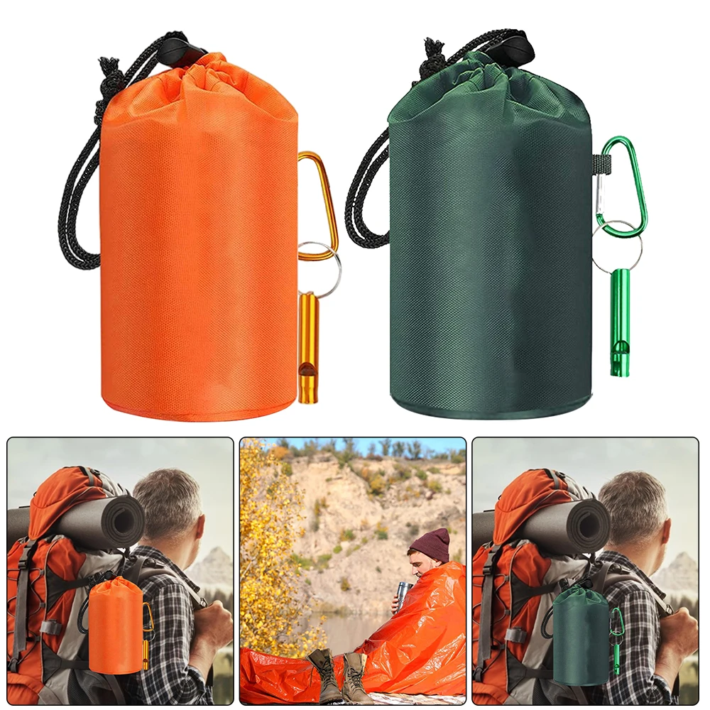 

Emergency Sleeping Bag Thermal Emergency Blankets with Whistle Waterproof Mylar First Aid Emergency Blanke Camping Survival Gear