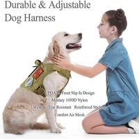 nylon dog harness no pull adjustable vest id patch reflective breathable small medium large naughty pet outdoor walking supplies