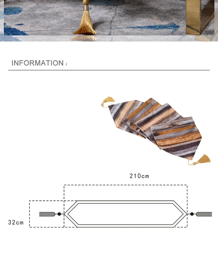 Роскошный стильный золотой и серый полосатый современный простой настольный