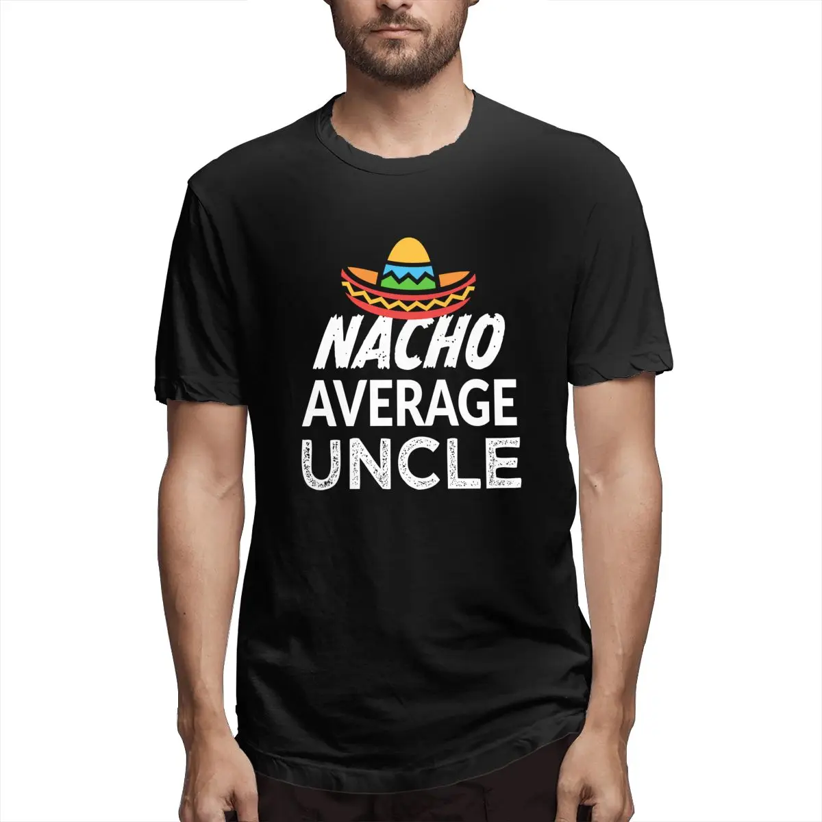 

Nacho Average Uncle Funny Mens Uncle Graphic Tee Men's Short Sleeve T-shirt Aesthetic Tops