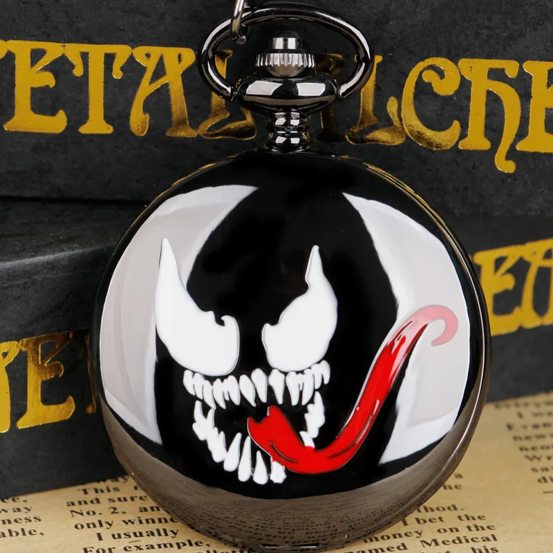 Классические карманные часы с бронзовой подвеской кварцевые черные в стиле