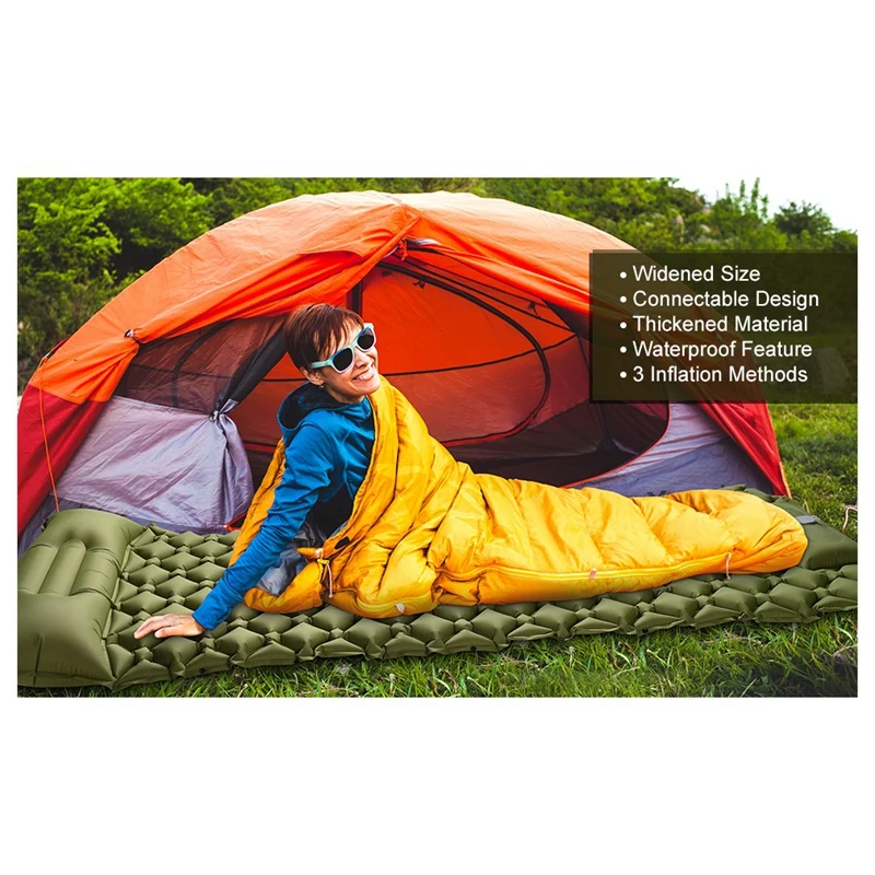 melhor Auto Inflável Almofada De Dormir Travesseiro Leve Compacto Almofada De Ar Para Acampamento Caminhadas Mochila Barraca Ao Ar Livre Colchão Ar