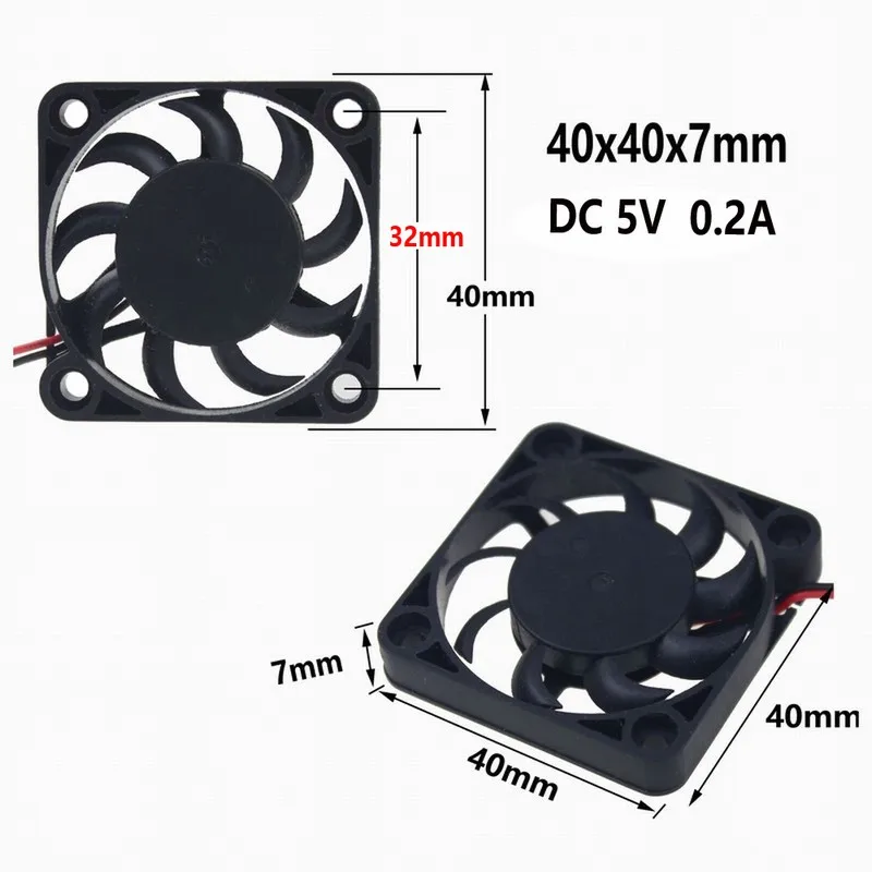 5 шт. Gdstime DC 5 в 40x40x7 мм небольшой охладитель 40 мм x 40 мм x 7 мм 2Pin DC Бесщеточный вентилятор охлаждения 40 мм x 7 мм 4 см Высокое качество 4007