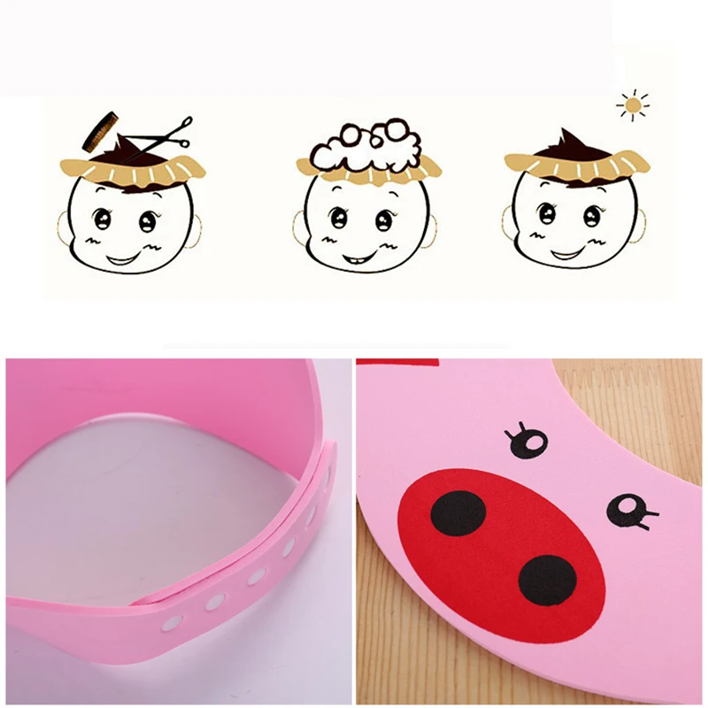 Детская шапочка для шампуня регулируемая предохранительная душа мягкий клей