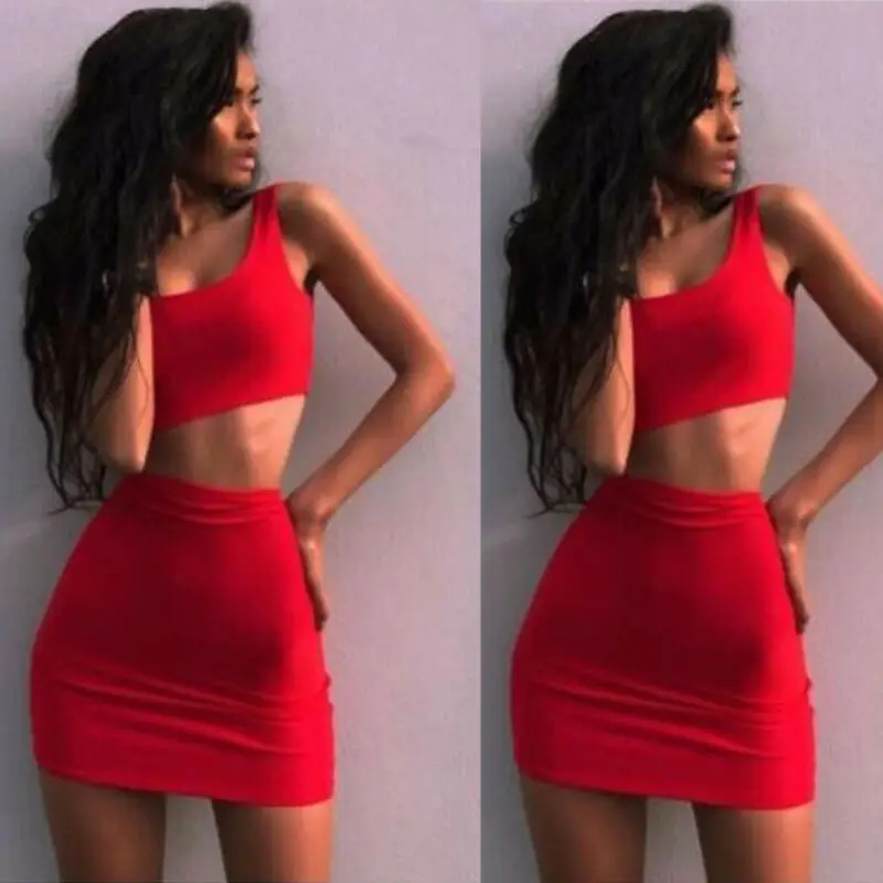 Женский Короткий Топ без бретелек вечерние мини-юбки рукавов красного цвета