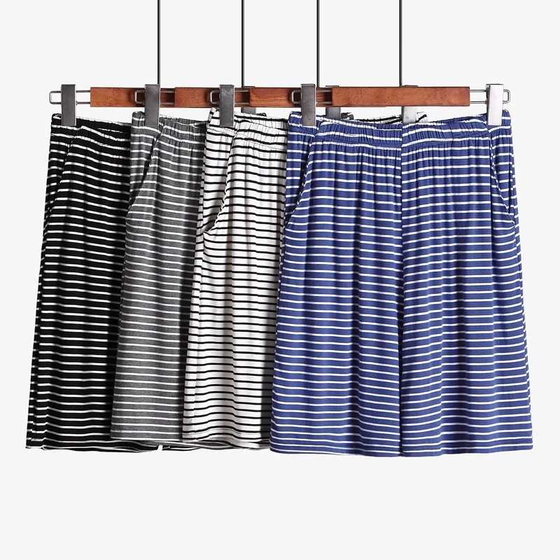 Plus Size Men Summer Modal Sleeping Shorts Mens Sleepwear Casual Sleeping Short Pants Loose Comfortable Sleep Bottoms Homewear