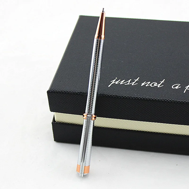 Высококачественная классическая металлическая шариковая ручка с серебряной