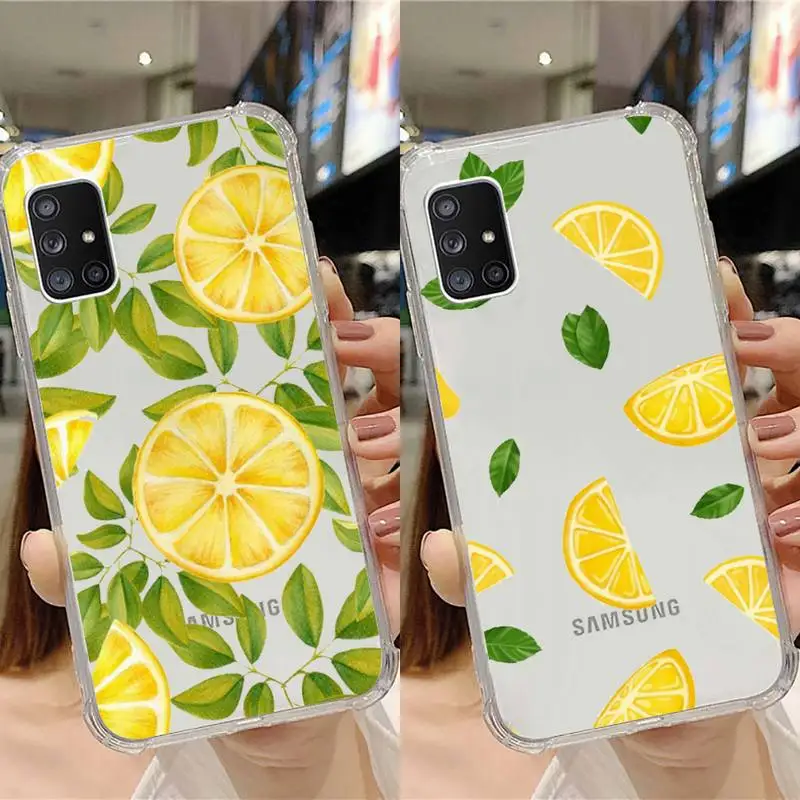 

lemon Phone Case Transparent For Samsung Note A 7 8 9 10 20 50 51 71 90 20 11 81 e LITE Ultra PRO