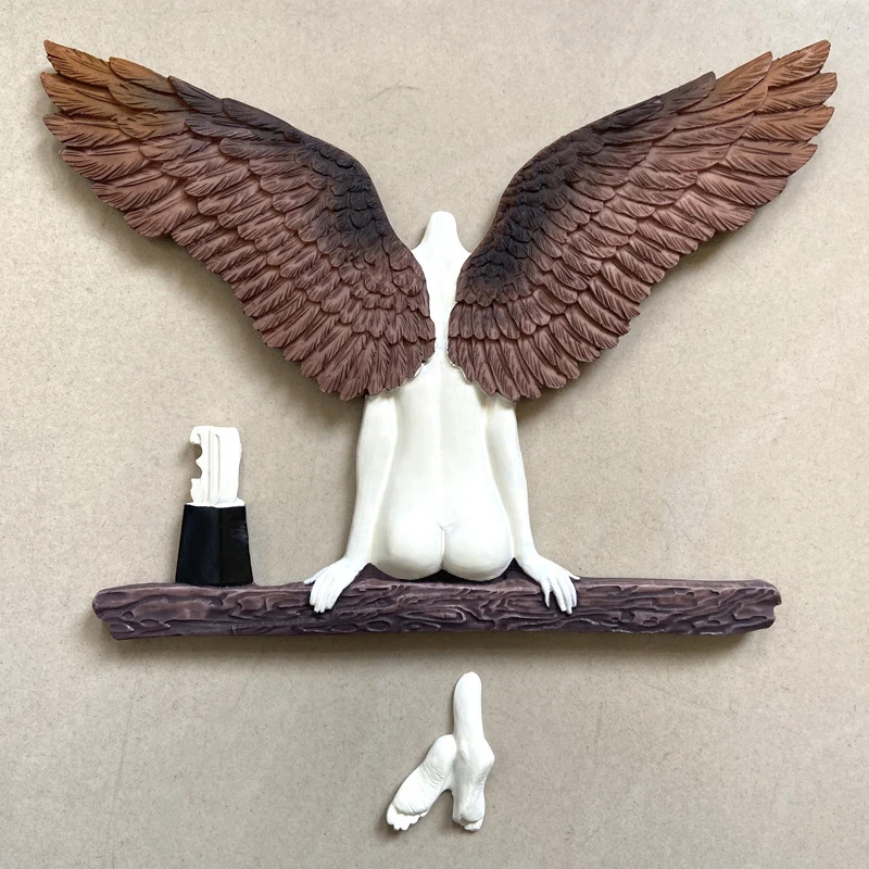 

Angel Art Sculpture Wall Decoration 3D Statue for Living Room Bedroom Decoration Home Decor Garden Statue Artwork Angel Wings