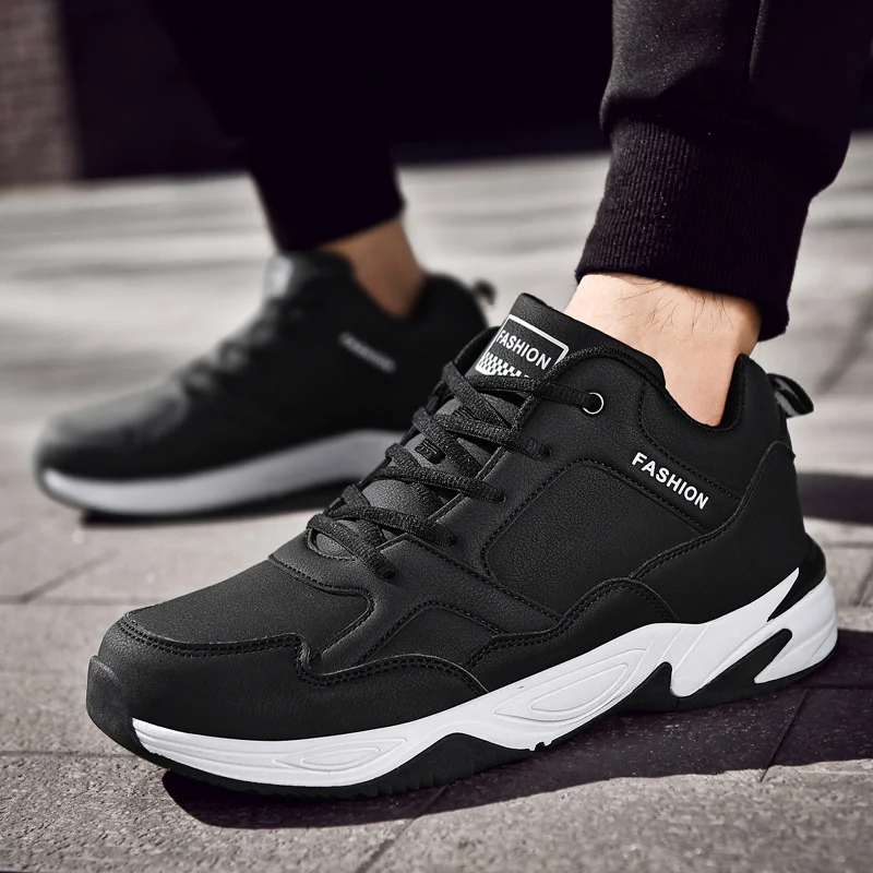 Size39-48, зимняя водонепроницаемая Спортивная обувь для мужчин, черная/белая спортивная обувь, легкие мужские кроссовки, спортивная обувь
