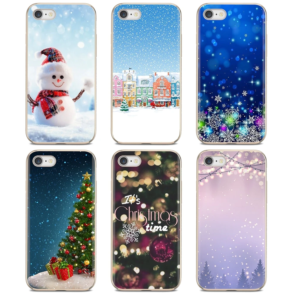 Для Samsung Galaxy A10 A40 A50 A70 A3 A5 A7 A9 A8 A6 Plus 2018 2015 2016 2017 Рождественская елка Снеговик мягкие