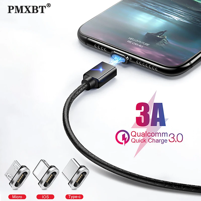 Магнитный кабель Micro USB Type C сверхбыстрое зарядное устройство для телефона