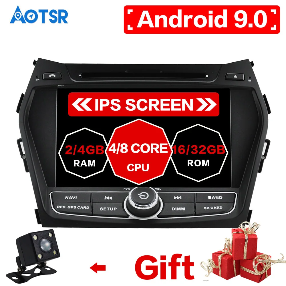 

DSP Android 9.0 64G Автомобильная GPS-навигация CD медиаплеер стерео для Hyundai IX45/для Sante Fe 9,0 + головное устройство медиамагнитофон