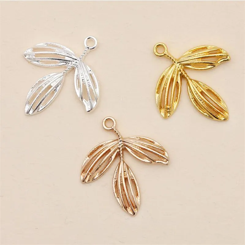

20pcs 24x27mm Gold/silver Color Leaf Pendant Charms Metal Leaf Jewelry Findings for DIY Necklace Accessories
