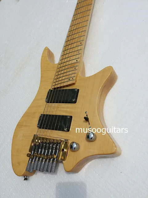 Musoo бренд 8 струн fanned fret электрогитара без головки грифа с tremolo