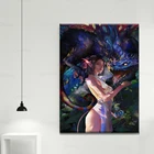 1 шт. игровой Ночной эльф гриль и дракон World of Warcraft (вау) игровой плакат настенная живопись Настенная живопись холст живопись