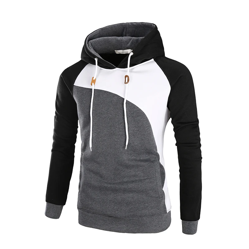

Men Patchwork Hoodies Mens Casual Hoody Pullovers Hip Tracksuit Tops Outwear Streetwear Male Hooded Sweatshirts Size 3XL