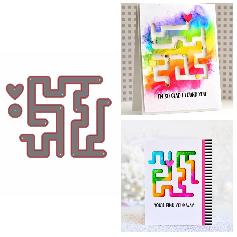 

Magical Heart Maze Shape Metal Cutting Dies For DIY Scrapbooking Crafts Paper Cards Decoration Making Template 2019 Hot Sell