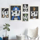 Далматинская собака Жираф космонавт туалетная бумага настенная живопись холст скандинавские плакаты и принты настенные картины для декора ванной комнаты