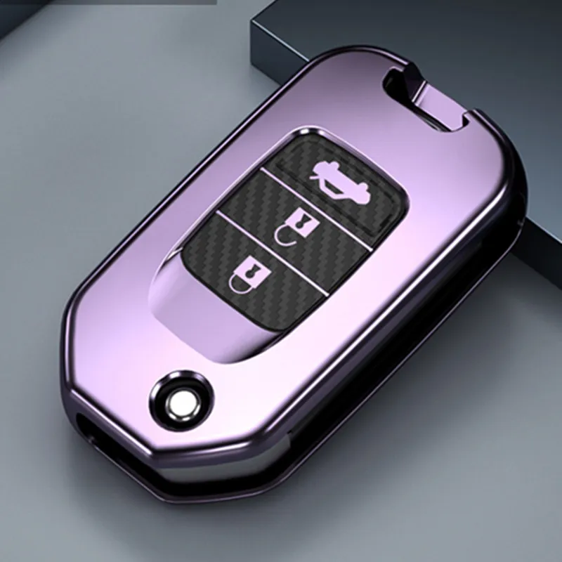 

Car key case for honda civic 4d 2019 crv fit2015 odyssey forza 300 125 ccord 2018 2007 2003 hrv jazz cover auto holder shell