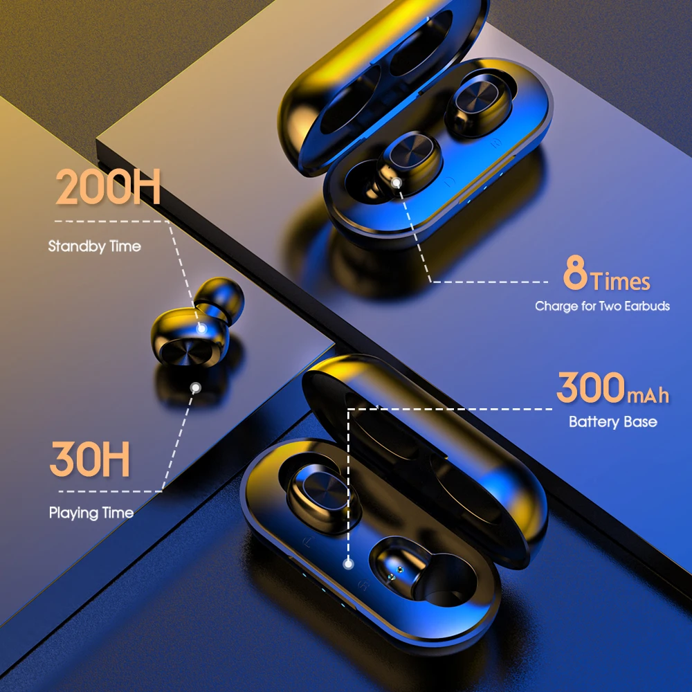 Tws-наушники Bluetooth беспроводные с шумоподавлением 5 0 басов светодиодным дисплеем |