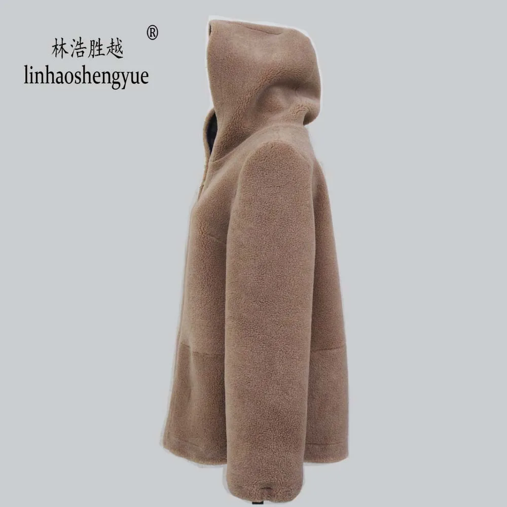 Linhaoshengyue  2020 Spring New Fashion Women Blends Wool Coat Spring Autumn Winter Fashion Freeshipping  with Hood