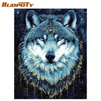 ruopoty 5d diy full square diamond painting animal picture rhinestones diamond embroidery full square mosaic wolf home decor gif