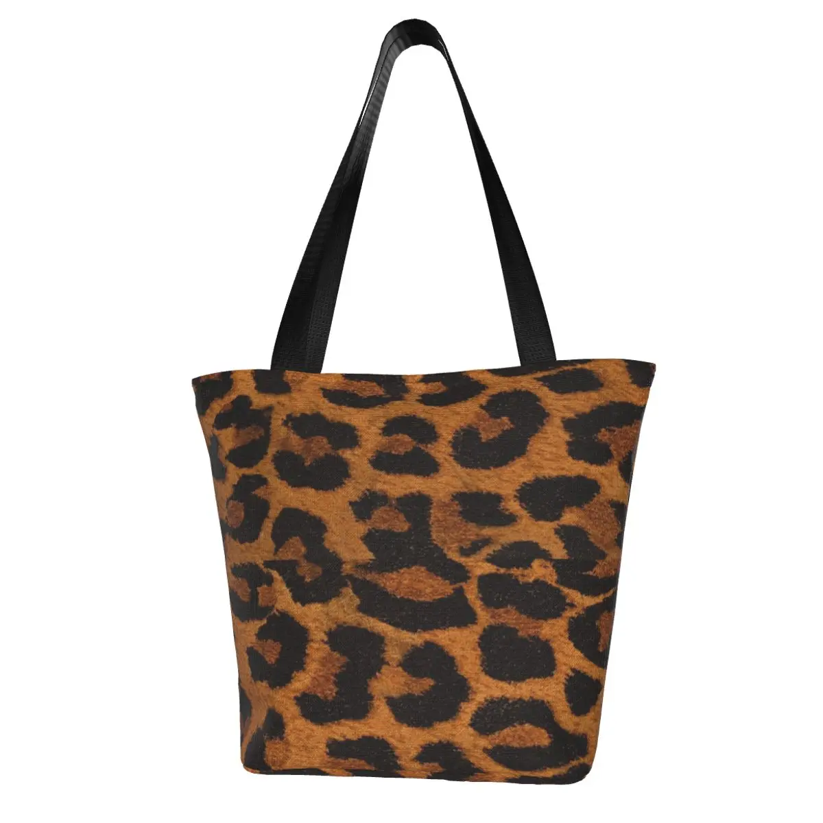 

Leopard Shopping Bag Animal Skin Print Student Bulk Handbags Reusable Cloth Shopping Bags