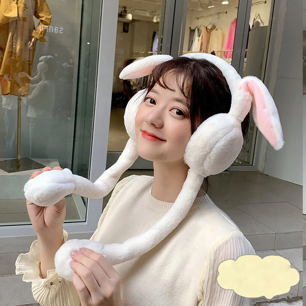 SAGACE мужские и женские плюшевые наушники длинные уши шапка кролик подушка