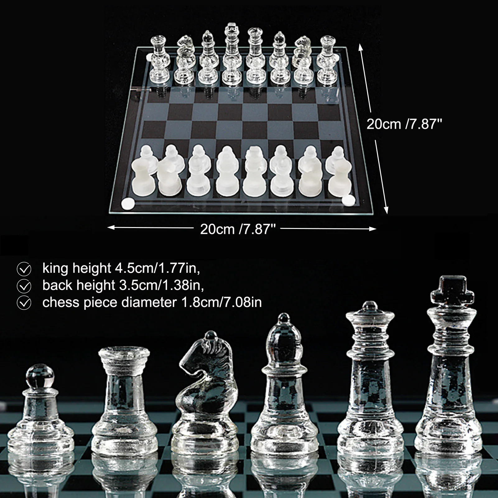 Стеклянные шахматы размер S L K9 забавные для взрослых и детей | Спорт развлечения