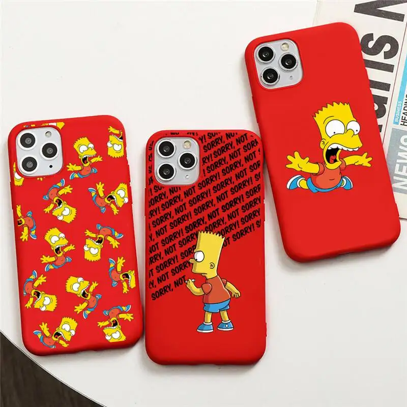 Телефонные чехлы с забавным Гомером для iphone 12 11 Pro Max Mini XS 8 7 6 6S Plus X SE 2020 XR красный