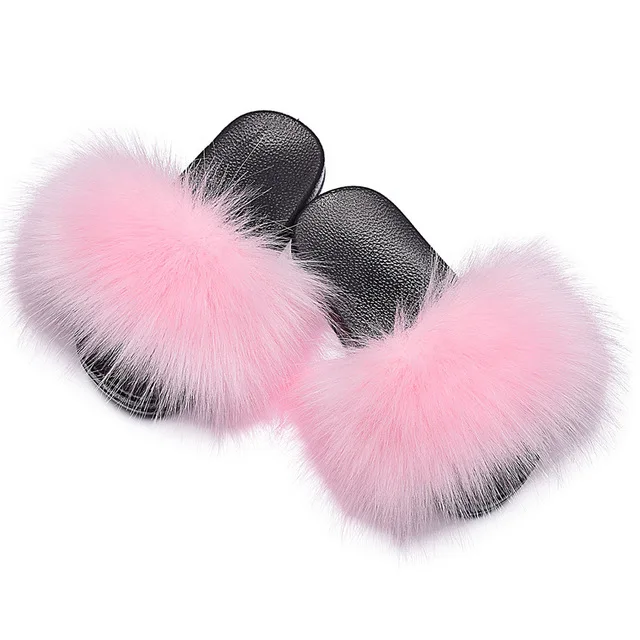 

Low Platform Fur Furry Slip On Sippers House Girl Summer