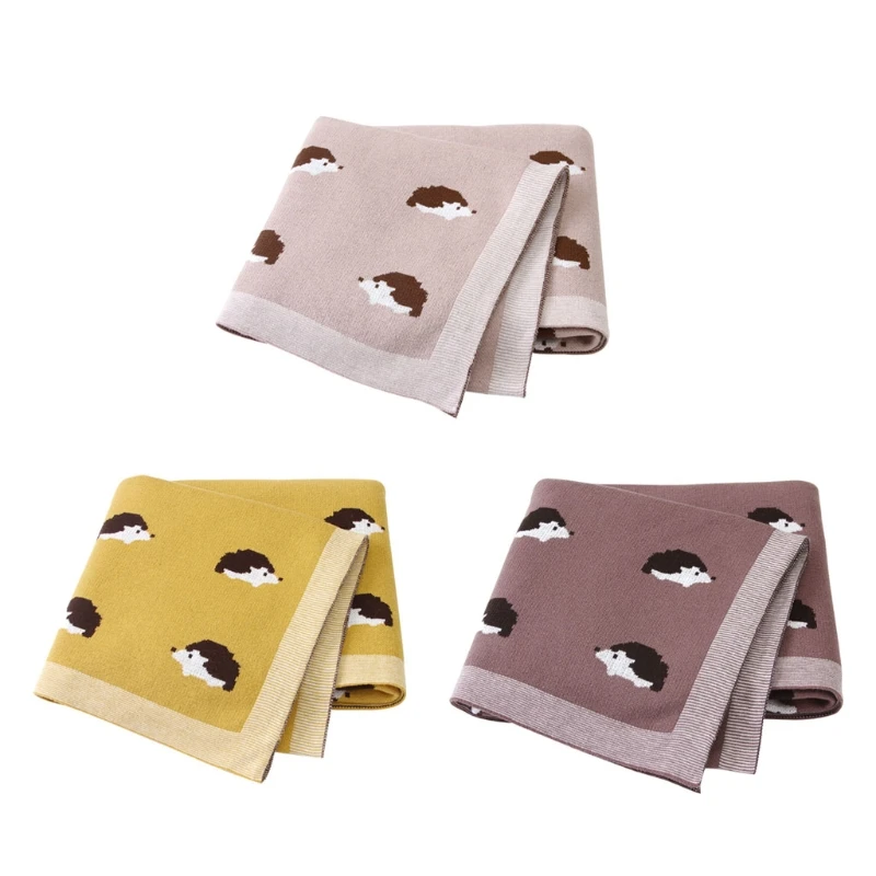 

Baby Blankets Newborn Swaddle Wrap Super Soft Toddler Kids Sofa Crib Blanket Infant Hedgehog Knitted Stroller Quilts