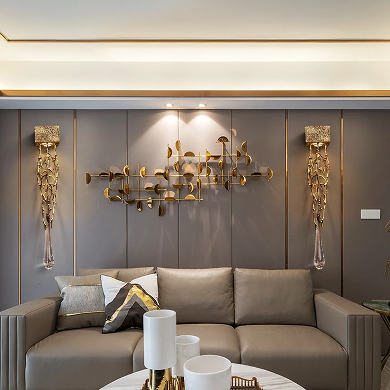 

Minimalist Crystal Wall Lamps Modern Led Wall Light Indoor Living Room Bedroom LED Bedside Lamp Home Decor Lighting Fixtures