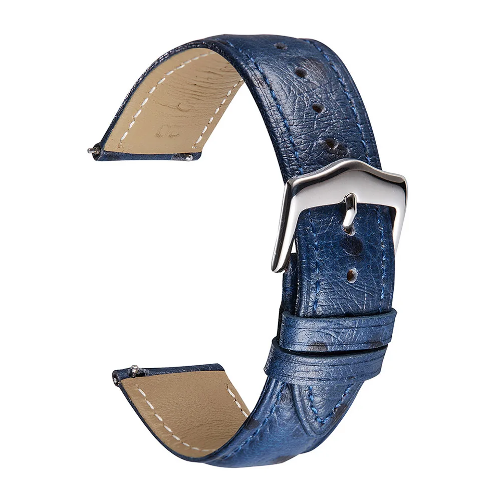 

New Fashion Genuine Ostrich Leather Strap for Smart Watch GT Gear Series Soft Leather Watchband Red Wrist Watch Band Dropship
