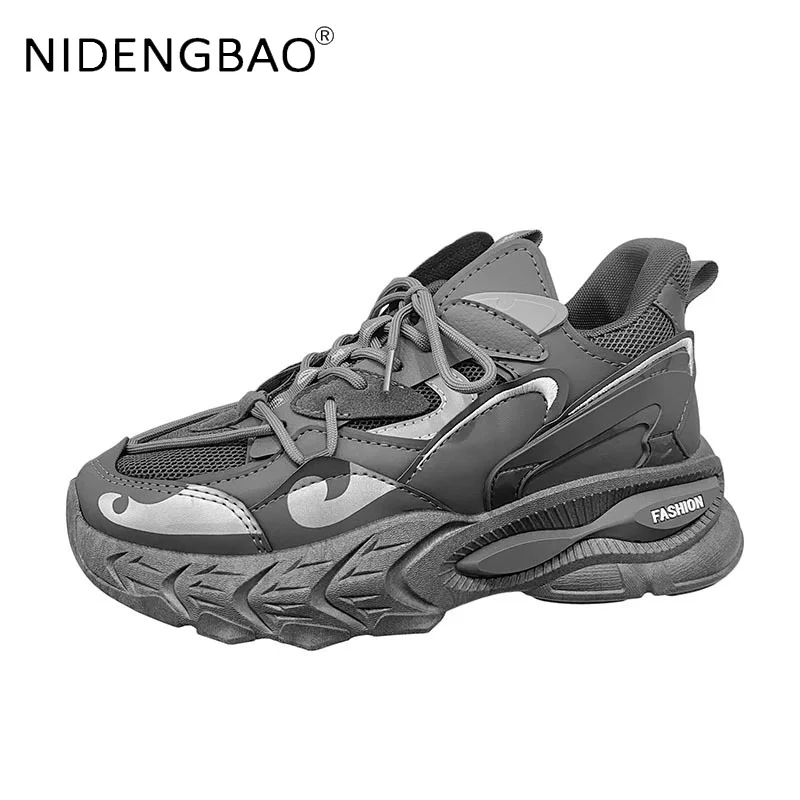 New Men Platform Sneakers 2021 Autumn Mesh Breathable Outdoor Walking Jogging Running Sports Shoes Luxury Chunky Casual Tenis