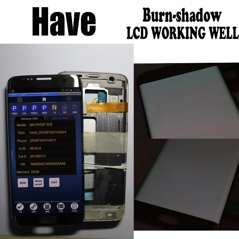 With Burn-Shadow Super Amoled with Frame LCD For SAMSUNG Galaxy S7 edge G935 G935F Display Touch Screen Digitizer Assembly | Мобильные