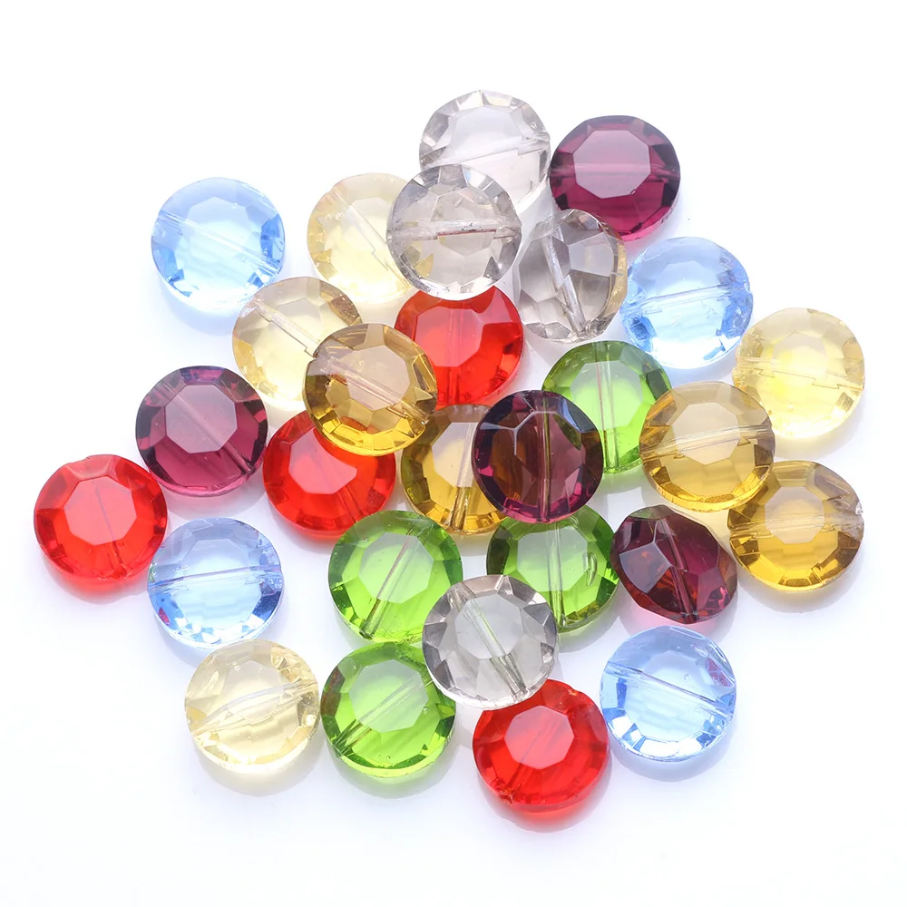 

10pcs 12mm Rondelle Crystal Glass Faceted Loose Beads lot for Jewelry Making DIY Crafts Findings