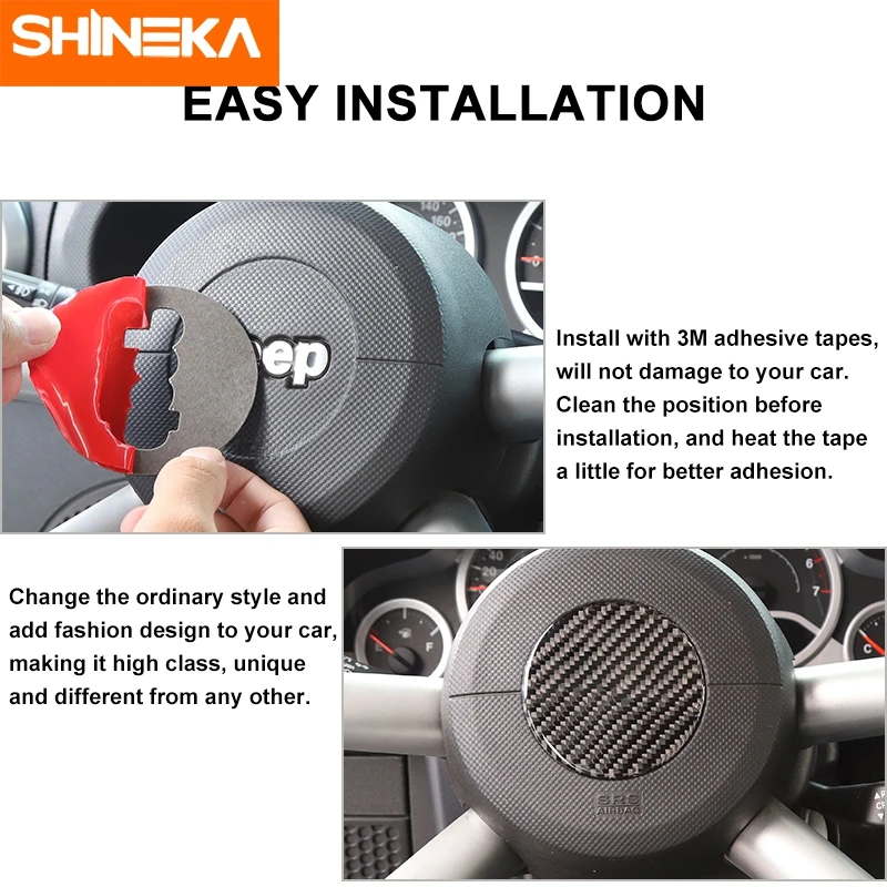 SHINEKA внутренние молдинги для Jeep Wrangler JK 2007-2010 комплект отделки рулевого колеса