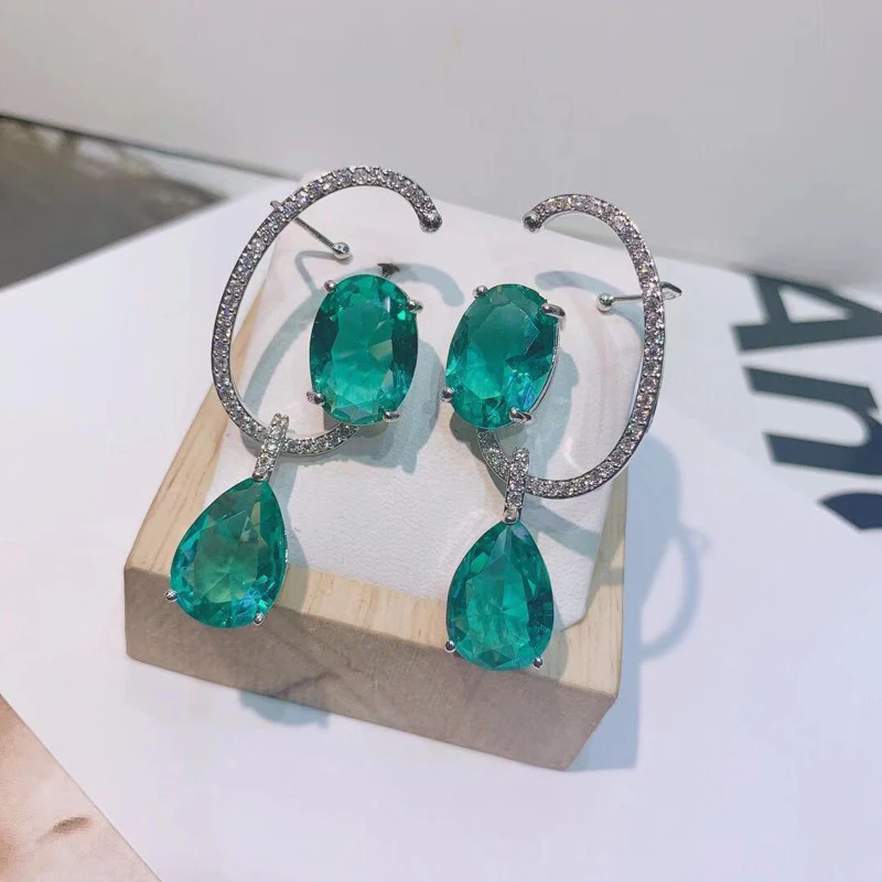 Женские серьги-капельки с цирконием Be 8 красивые разноцветные дизайнерские