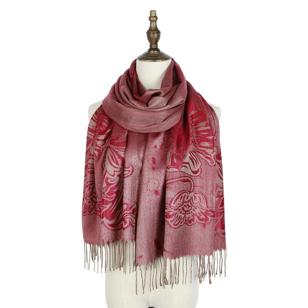 Жаккардовая шарф района женский Дамы Обертывания Платки Шарфы женские роскошные