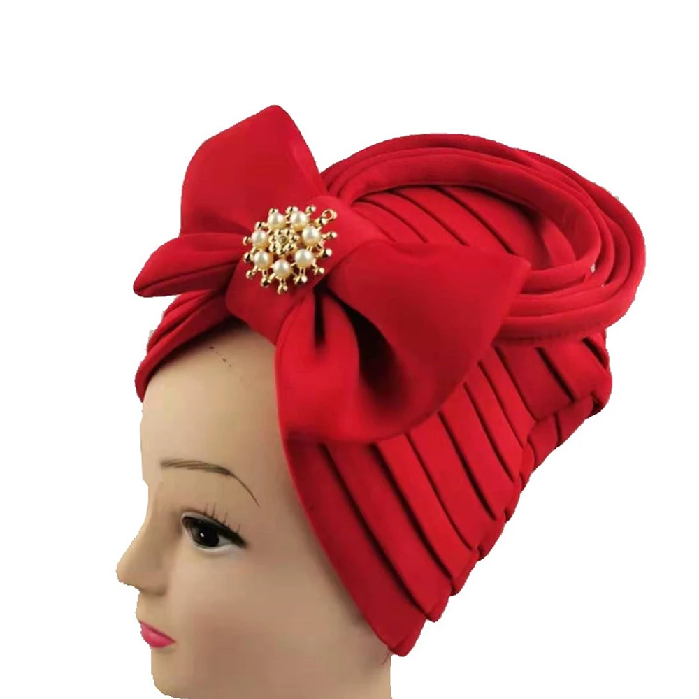 

African Turban Cap New Auto Gele Headtie Islamic Hat For Ladies Head Wraps Nigerian Wedding Gele Cap Already Muslim Headscarf
