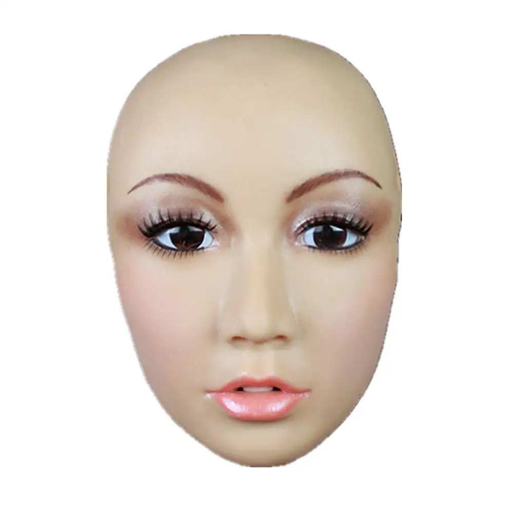 Реалистичная Женская силиконовая маска танцевальный маскарадный головной убор