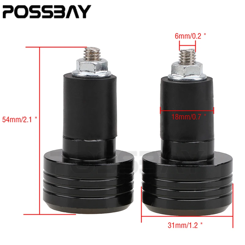 Алюминиевые ручки POSSBAY 7/8 дюйма для мотоцикла руль ручка колпачок руля