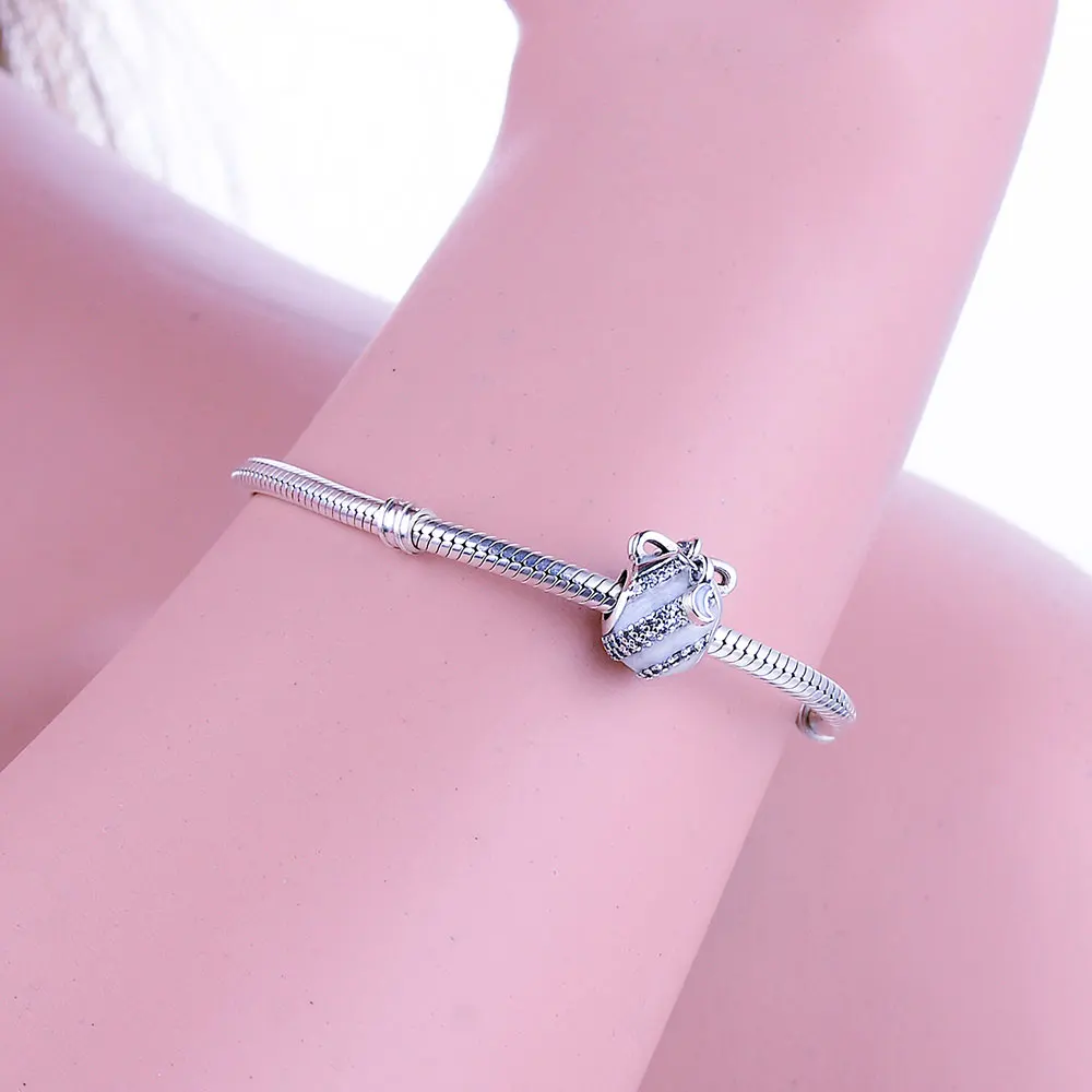

Fits Original Pandora Charm Bracelet DIY Jewelry berloque 2018 Winter New 925 Sterling Silver Pave CZ Enamel Round Charms Beads