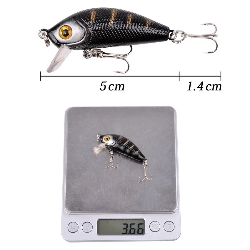 

1PCS Minnow Fishing Lure 50mm 4.2g Topwater Hard Bait Wobbler Jig Bait Crankbait Carp Striped bass Pesca Fishing tackle SwimBait