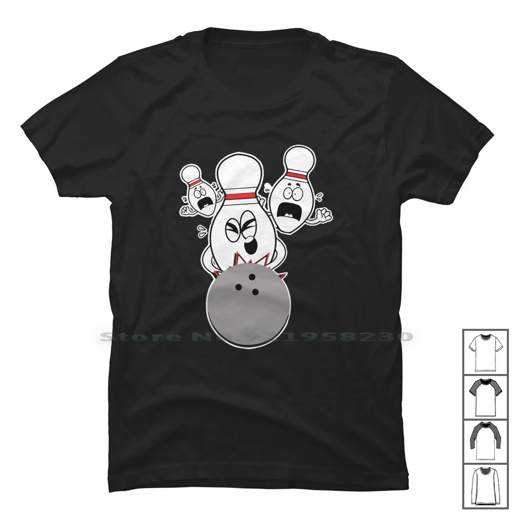 

Забавная Милая футболка с забавными боулинговыми заколками и страшными орехами, футболка из 100% хлопка для боулинга, страшных страхов, пугающих, милых шрамов