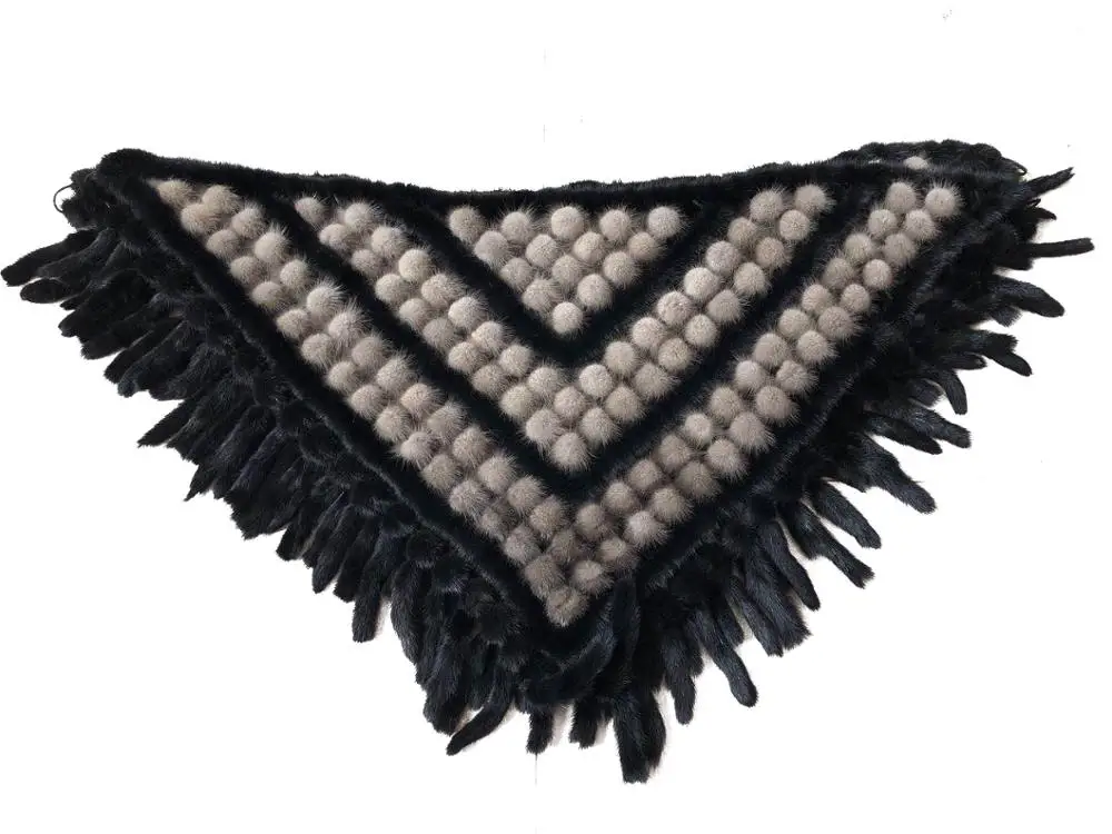 Зимняя теплая Женская шаль из меха норки натуральный цвет шарф красивый теплый с